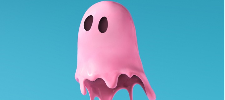 Artwork of a pink ghost